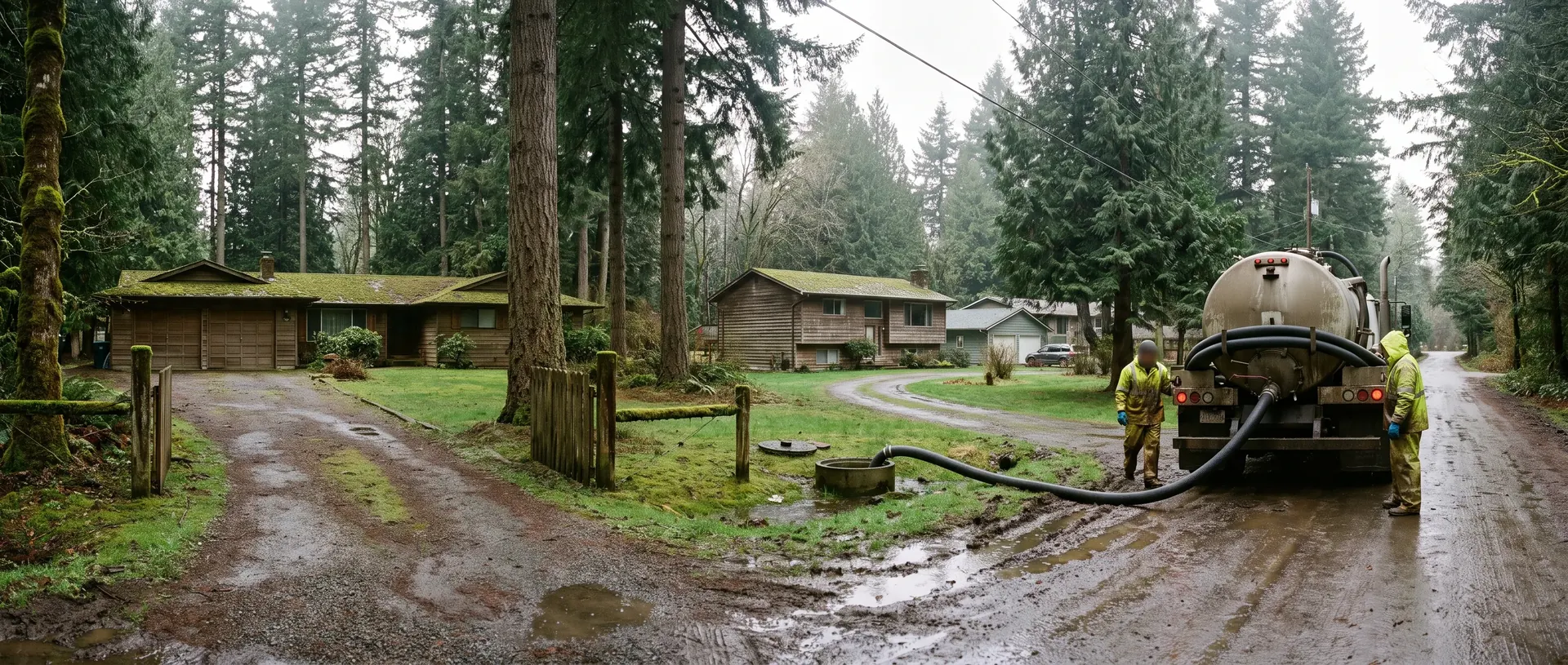 Wooded edge of Bellingham where properties run on septic