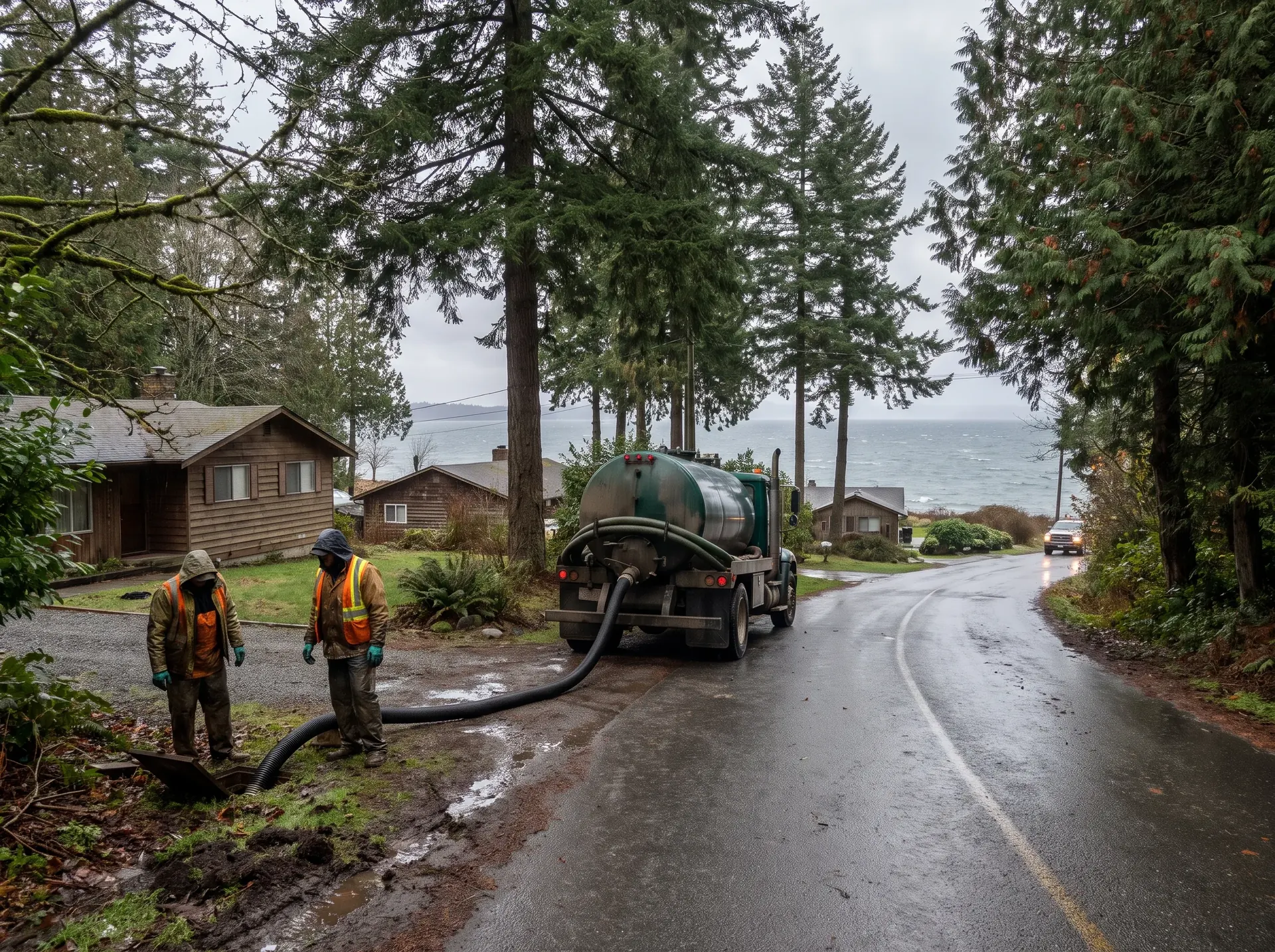 Point Roberts homes on the exclave shoreline