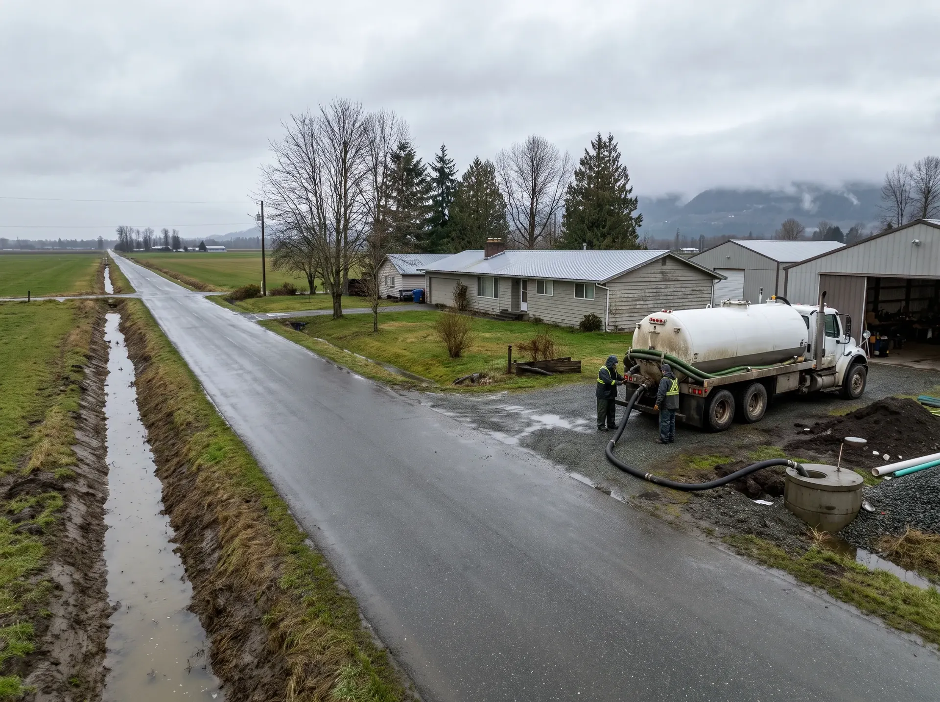 Flat border farmland around Sumas