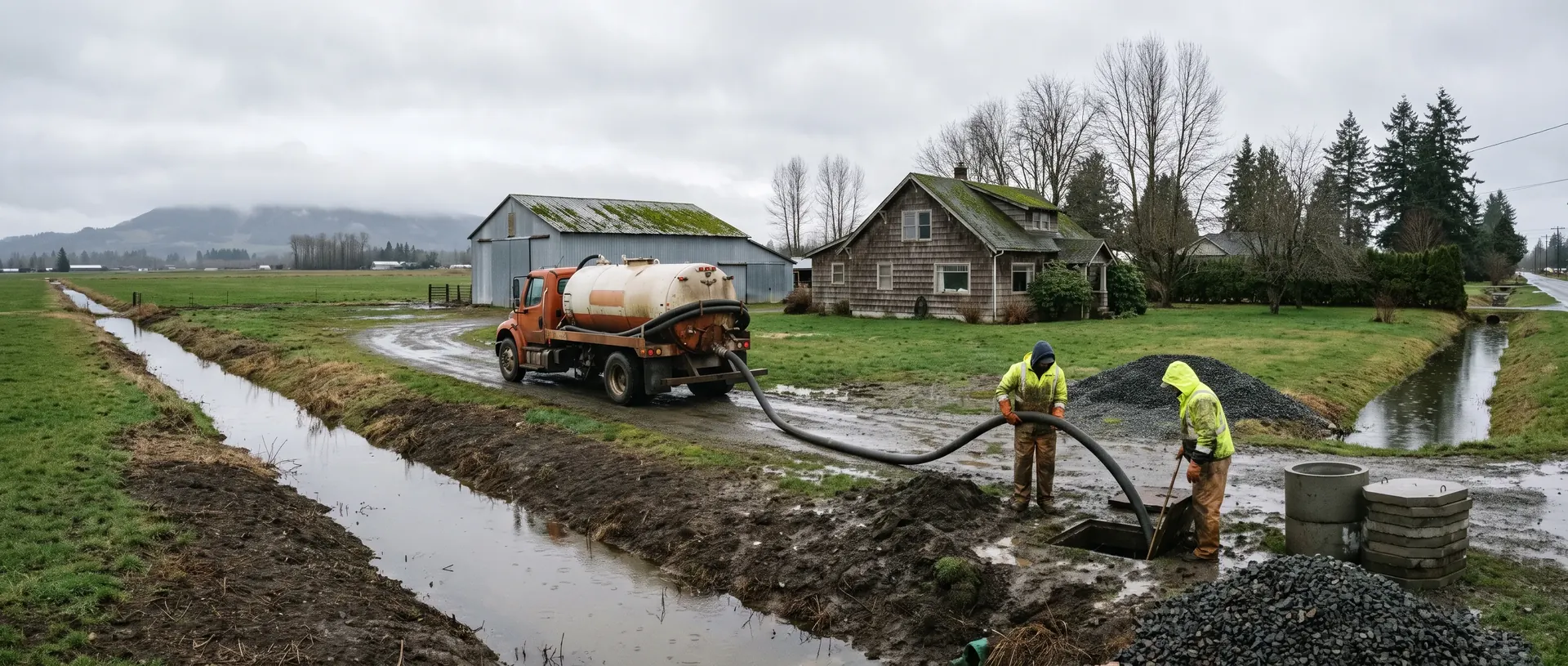 Lynden farmland with a high winter water table