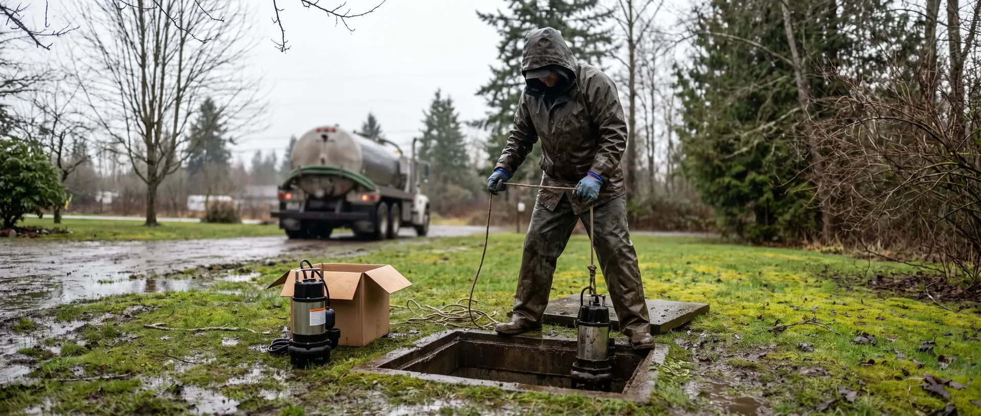 Replacing an effluent pump in a septic pump chamber