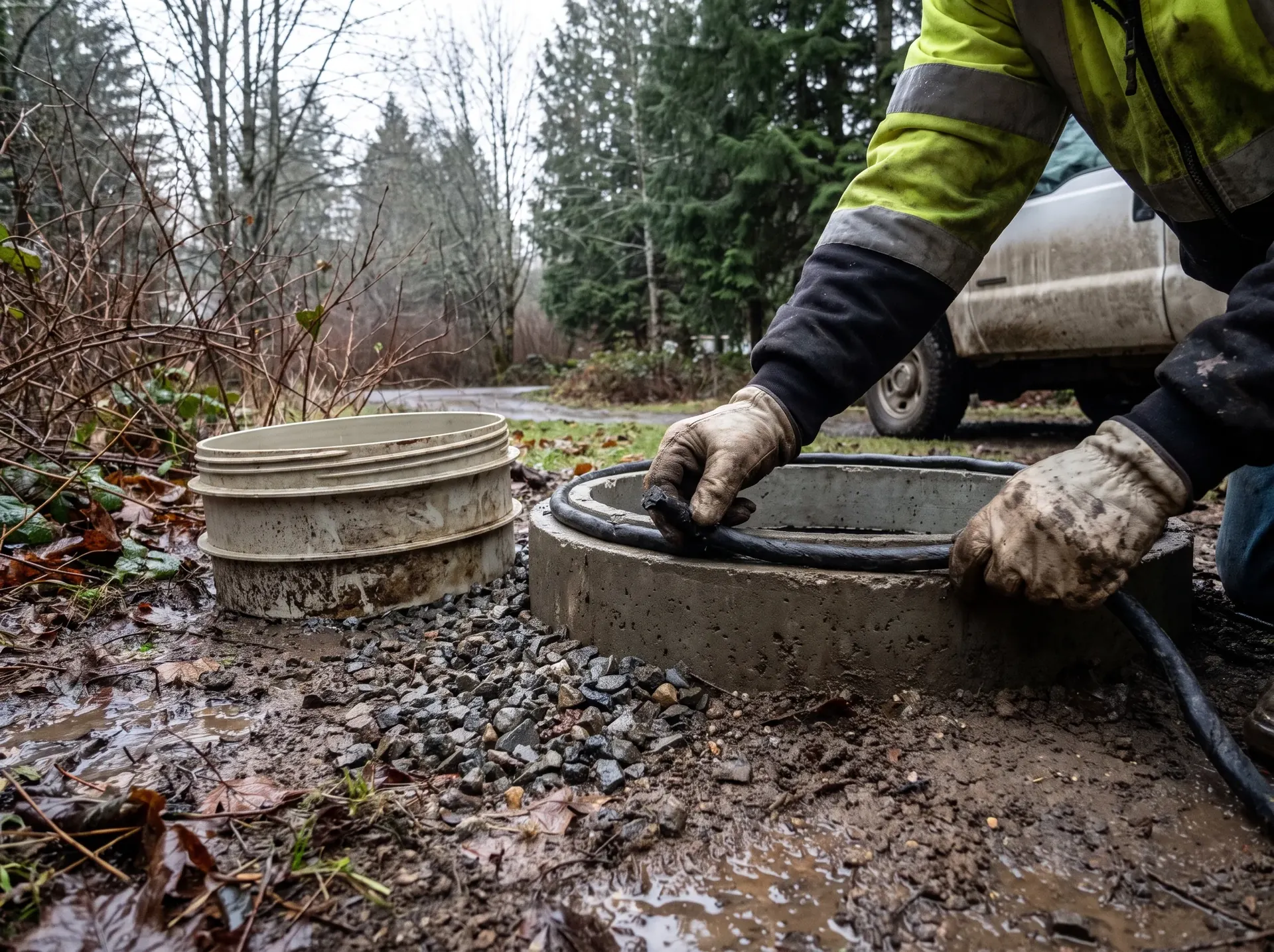 Sealing a new septic riser to the tank collar