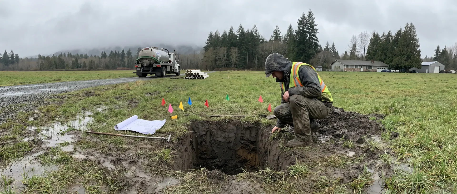 Site evaluation and soil testing for a new septic design